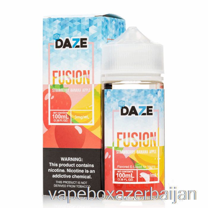 Vape Smoke ICED Strawberry Banana Apple - 7 Daze Fusion - 100mL 6mg